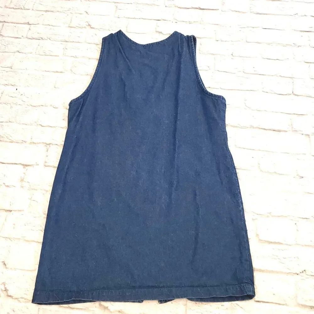 Ransom Vintage Denim Zip Front Shift Dress Women’s Size L